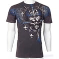 thumbnail image 4 of ARCHAIC by AFFLICTION Charcoal GRAVE KILLER Short Sleeve Slim Fit Y2K T-shirt, 4 of 8