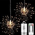 thumbnail image 1 of almacenamiento de decoración festiva 1/2 Piezas De Luces De Fuegos Artificiales De Alambre De Cobre Luces Led Starburst, Luces Colgantes Regulables Con Pilas Con 8 Modos, Control Remoto Para El Hogar, Muyoka Hogar, 1 of 6