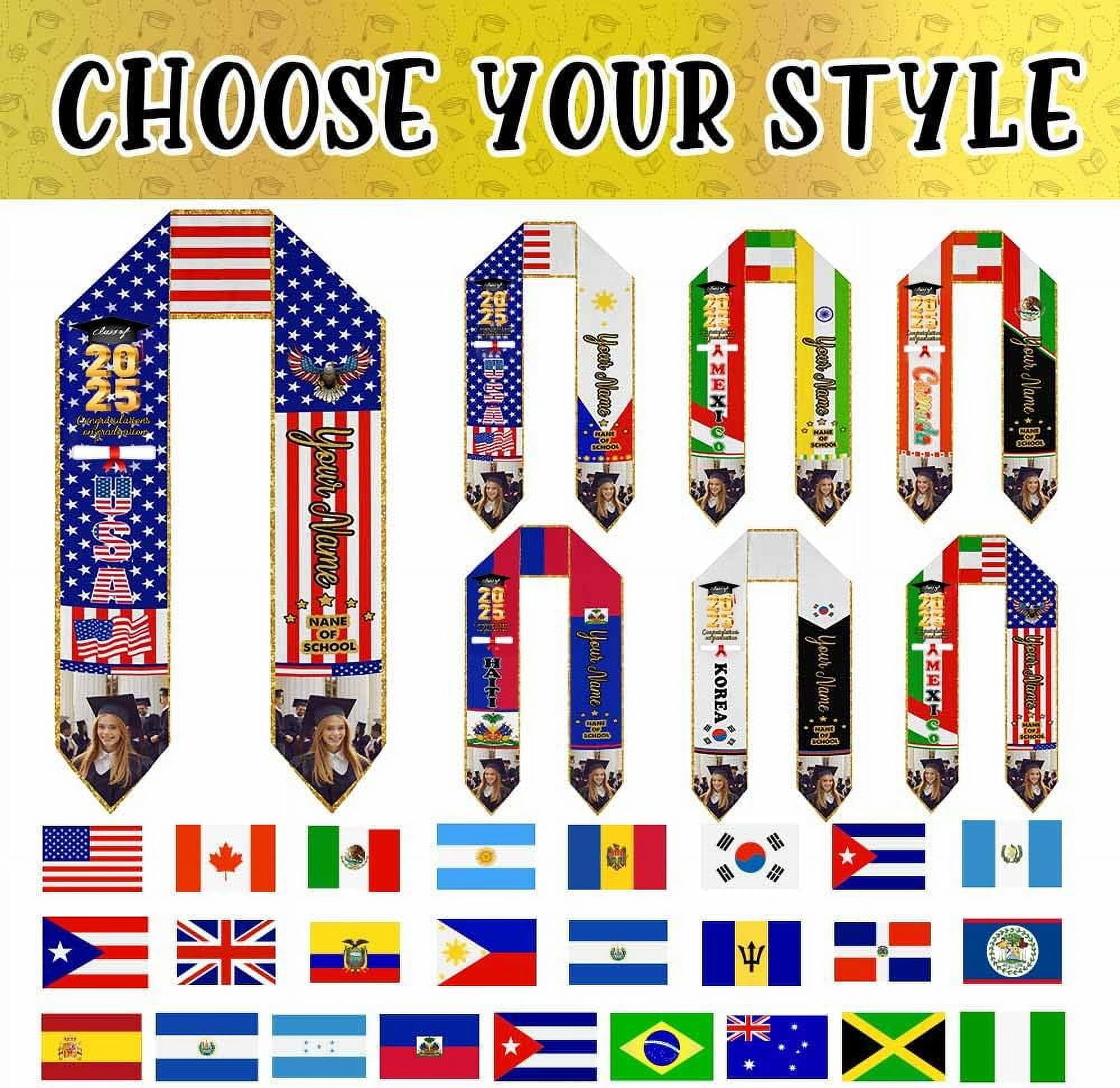 Personalized Graduation Sash Personalized Graduation Stole Class Of 2025 - Custom Photo & Name Sash For College/High School Custom Photo Stole