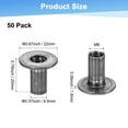 thumbnail image 3 of Uxcell 50-Pack M8x20mm T-Nuts Zinc Plated Carbon Steel Tee Nut Round Base Weld Nuts Gray, 3 of 7