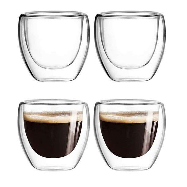 1/4/6 pièces Double paroi verre à liqueur Double paroi expresso tasse à  café 80 ml/250 ML/350 ML/450 ML