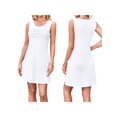 thumbnail image 3 of Womens Pleated Front Tank Dresses Fashion Summer Sleeveless Pockets Sundress Casual Summer White XXL, 3 of 7