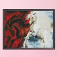 thumbnail image 3 of Cuadros Decorativos Animales 11CT Kits de punto de cruz estampados Bordado de costura (Caballo JL015) Likrtyny embutido en tela, 3 of 9