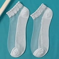 thumbnail image 5 of OVBMPZD Silver Women Socks Size 7-9 Low-Cut 5PC Ruffle Baseball Cotton Socks Cute Socks for Women, 5 of 5