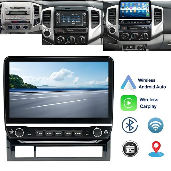for Toyota Tacoma 2005-2013 Android 13 Car Stereo Radio 9 Inch Touch Screen Car Radio Receiver CarPlay Android Auto Bluetooth GPS WiFi HiFi FM Backup Camera & Mic, 2 32G
