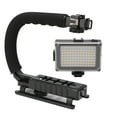 thumbnail image 3 of Video Stabilizer Grip, Handheld Photography Stabilizer ABS Practical With Mic Fill In Light For Follow Up For Photography, 3 of 8