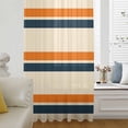thumbnail image 6 of Orange Blue Stripe Sheer Curtains 108 Inches Extra Long, Minimalist Farmhouse Stripes Light Filering Curtains, Privacy Drapes Simi Floor to Veiling Curtain for Living Room Large Window Treatment, 6 of 9