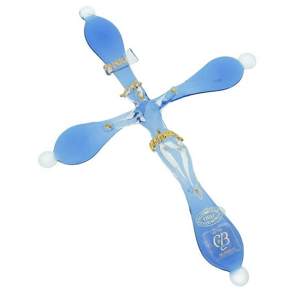 GlassOfVenice Murano Glass Elegant Cross Wall Crucifix