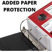 3 Ring Binder, Professional D Ring Binder, Presentation Folder 8.5 x 11 with Pockets, Clear View White Binder (5 Inch (2 Pack), Black)