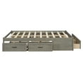 thumbnail image 4 of Euroco Wood Full Size Platform Bed with 6 Drawers for Kids Teens Adults, Antique Gray, 4 of 16