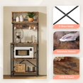thumbnail image 2 of Estante para Cocina de 5 Niveles, Estantes Organizadores con Enchufes y 6 Ganchos，Estante de Microondas, Mueble Multiusos de Cocina, Sala, Oficina, Industrial, café rústico y Negro, 2 of 6