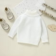 thumbnail image 5 of Hessimy Toddler Baby Girl Sweater Big Sister Long Sleeve Knit Pullover Top Sister Outfits Fall Winter Clothes Button Cardign Pullover Knit Outerwear Girls Cardigan (White,9-12 Months), 5 of 9