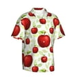 thumbnail image 2 of Balery Fruit Apples Print Men's Hawaiian Shirts Short Sleeve Beach Shirt Relaxed Fit Vacation Button Down Shirts-3X-Large, 2 of 9