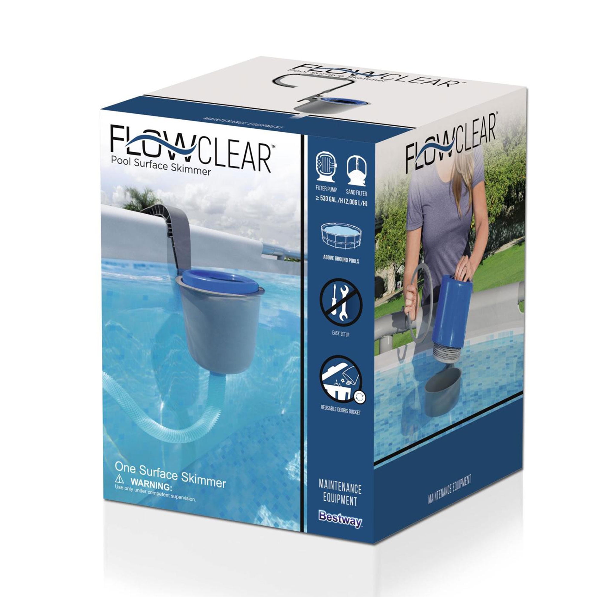 Pre-Owned Bestway Above Ground Swimming Pool Surface Skimmer Debris Cleaner