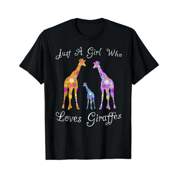 Simple Fit Cute Floral Giraffe Animal Lover Gifts For Women & Girls T-Shirt