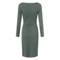 thumbnail image 5 of Lispipm Women Maternity Sweater Dress Ribbed Knit Knee Length Long Sleeve Dresses Winter Warm Versatile Pregnant Clothes Green L, 5 of 6