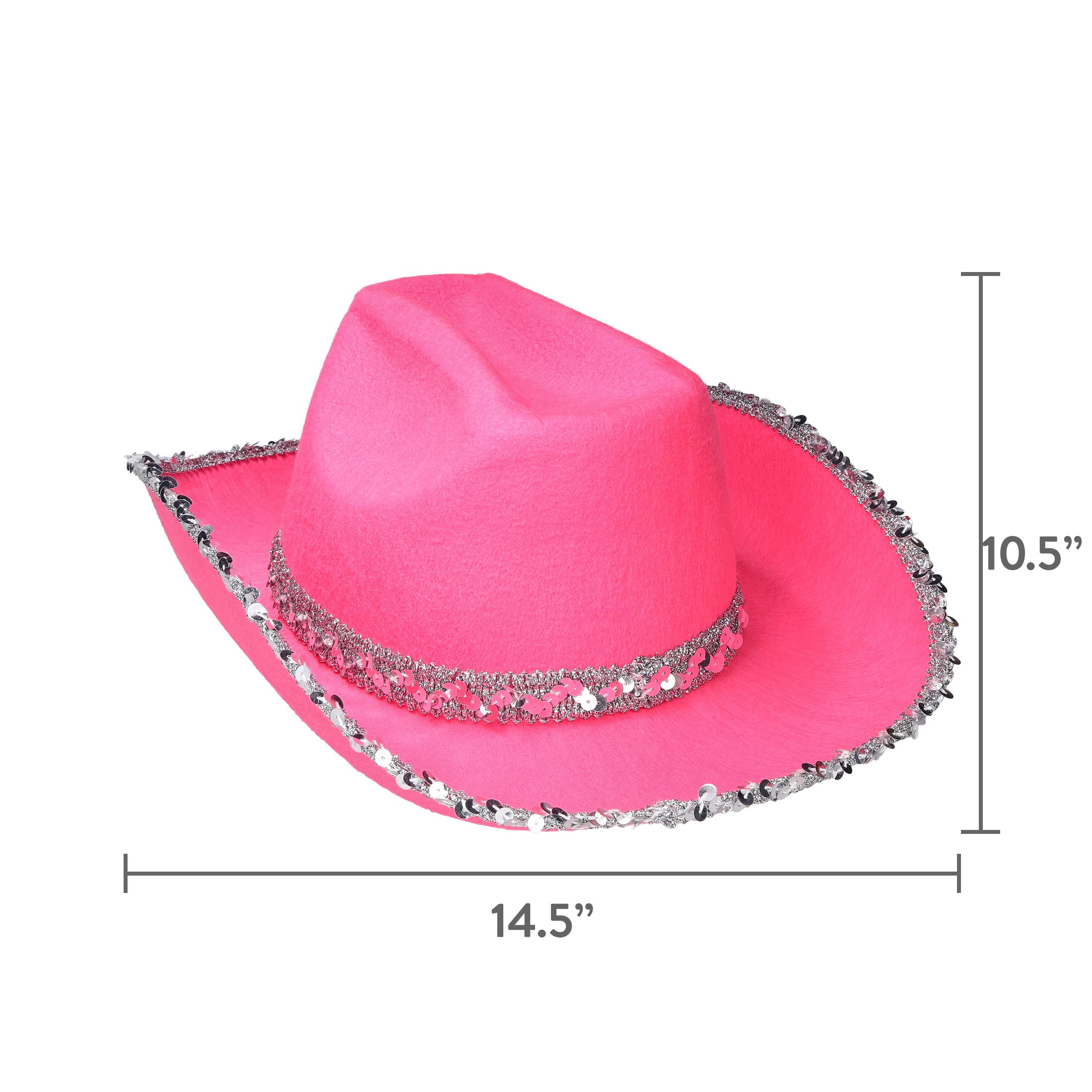 Cowgirl Hat Costume Accessory for Children, Pink and Silver, Halloween by Way To Celebrate