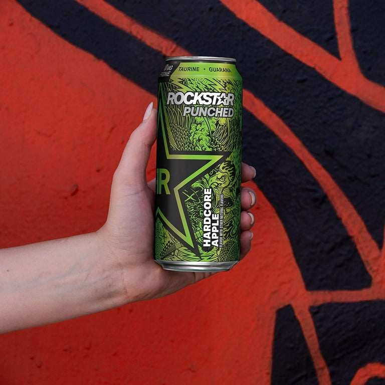Rockstar Punched Energy Drink Hardcore Apple Flavor, 16 fl oz Can