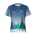 thumbnail image 4 of Vsdgher Christmas Trees Print Men's Dry Fit Mesh Athletic Shirts Moisture Wicking Tennis T-Shirt Tops, 4 of 9