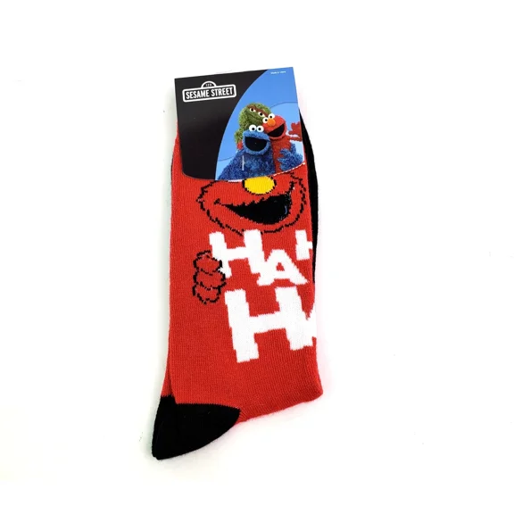 Sesame Street Elmo Ha Ha! Novelty Crew Cut Socks Size 8-12