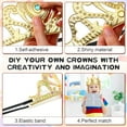 thumbnail image 3 of 66 Pieces Foam Princess Tiaras DIY Crowns Kids Party Favors Craft Crystal Diamond Sticker Girls Making Your Own Tiara (Gold), 3 of 5