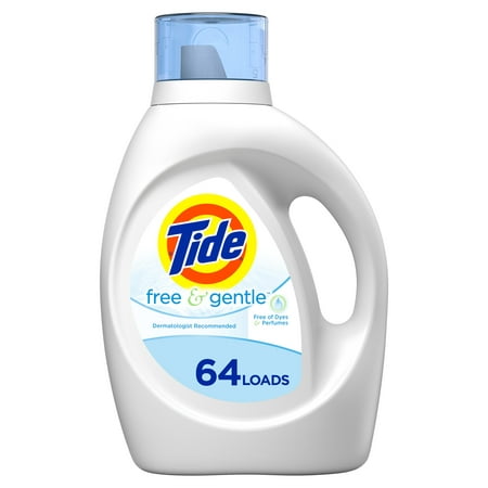 Tide Free &amp; Gentle, 64 Loads Liquid Laundry Detergent, 100 fl oz