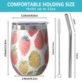 thumbnail image 5 of 12oz Stemless Wine Tumblers White Strawberry Plants Fruit Vacuum Insulated Stainless Steel Travel Tumbler Cups Mug with Lid and Straw for Champaign,Cocktail,Beer with Cleaning Brush, 5 of 5