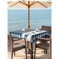thumbnail image 2 of Farmhouse Blue Plaid Outdoor Tablecloth - 54x54 Inch Square Dining Table Cover, Vintage Country Cock Checkered Waterproof Outdoor Table Cloth with Umbrella Hole & Zipper for Picnic/Patio/Party, 2 of 7