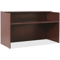 Lorell Essentials Series Mahogany Reception Desk 1" Top, 72" x 36" x 42.5"Desk - Material: Wood - Finish: Mahogany Laminate