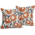 thumbnail image 2 of Navy Blue Orange Pillow Covers 20x20 Set of 2 Fall Floral Minimalist Geometry Art Flower Modern Style Decorative Throw Pillow Cases Outdoor Farmhouse Decor for Sofa Couch Bed, 2 of 6