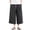 AB11 Black, variant on Capri Pants For Mens Summer Solid Color Elastic Waist Straight Leg Trousers Lightweight Loose Fit Male Cropped Pants Black Size M