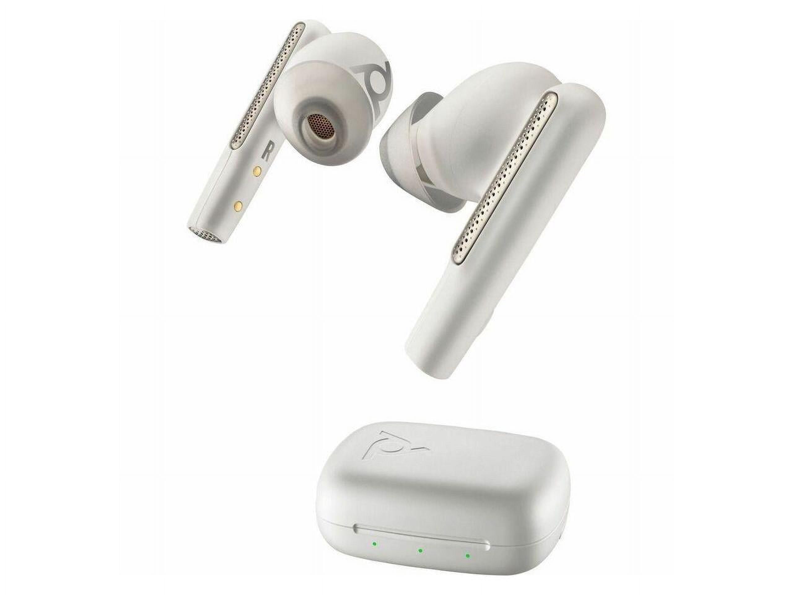 HP Poly Voyager Free 60 UC True Wireless Active Noise Canceling Earbuds with BT700 USB-A Adapter, White Sand