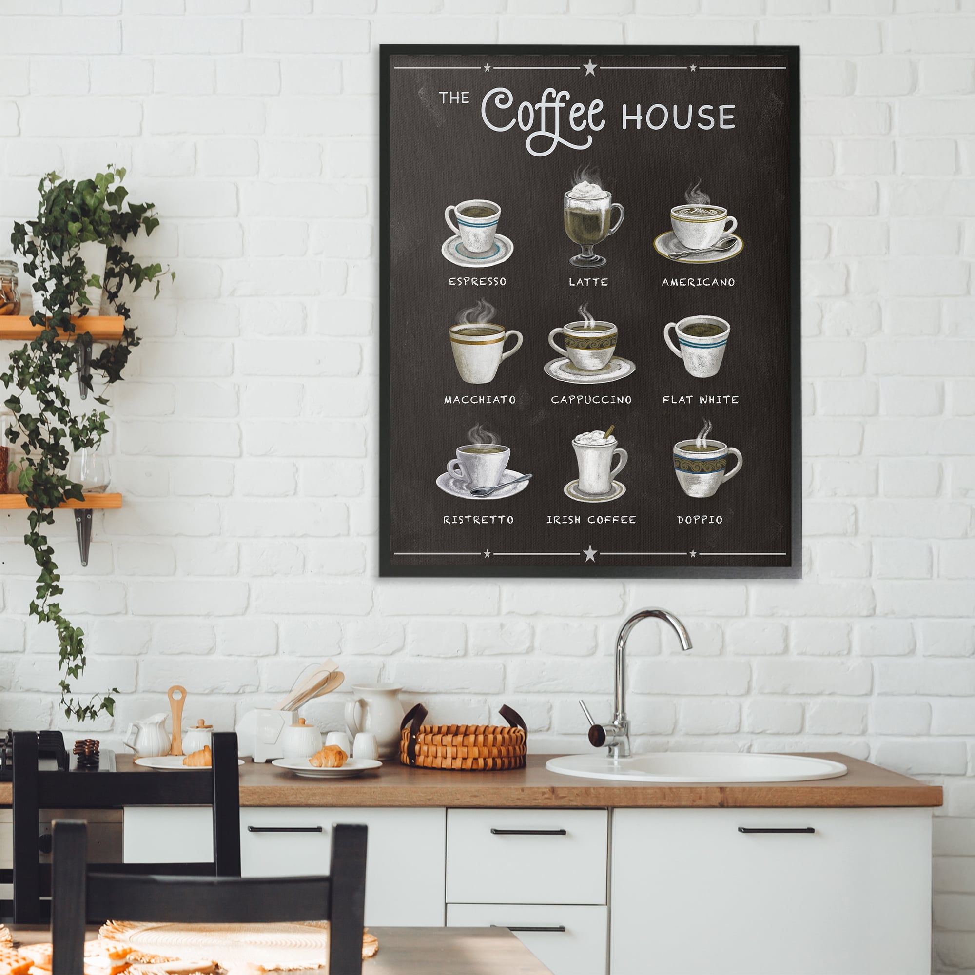Stupell Industries The Coffee House Menu Black Framed Giclee Art, design by Conrad Knutsen