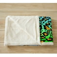 thumbnail image 4 of Women Leopard Print Plush Blanket Chic Rainbow Cheetah Print Fleece Throw Blanket for Sofa Couch Daughter Luxury Colorful Decor Sherpa Blanket Wild Animal Theme Fuzzy Blanket Throw 50"x60", 4 of 6
