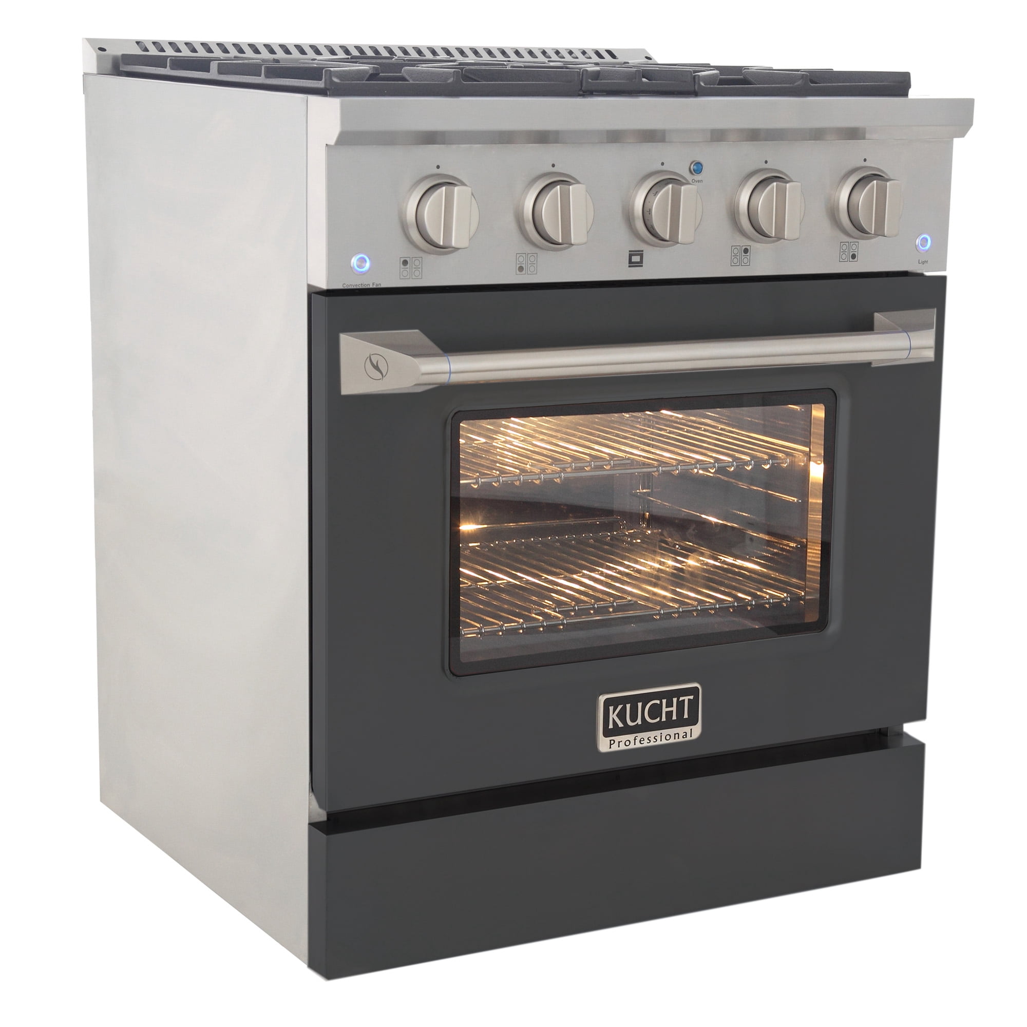 30 in. 4.2 cu. ft. Propane Gas Range with Convection Oven in Cement Gray