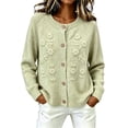thumbnail image 3 of NSLGXD Womens Embroidered Knit Cardigan Sweaters Plus Size Crewneck Button Down Floral Cardigans Jackets, 3 of 6
