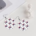 thumbnail image 5 of Round Leathe Dangle Earrings For Women Korean Flag Circle Shape Drop Earrings Jewelry, 5 of 6