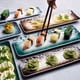 thumbnail image 3 of ColoMX 2pcs cerámica sushi para servir bandejas bandejas decorativas de sushi placas sashimi placas de sushi de estilo japonés, 3 of 8