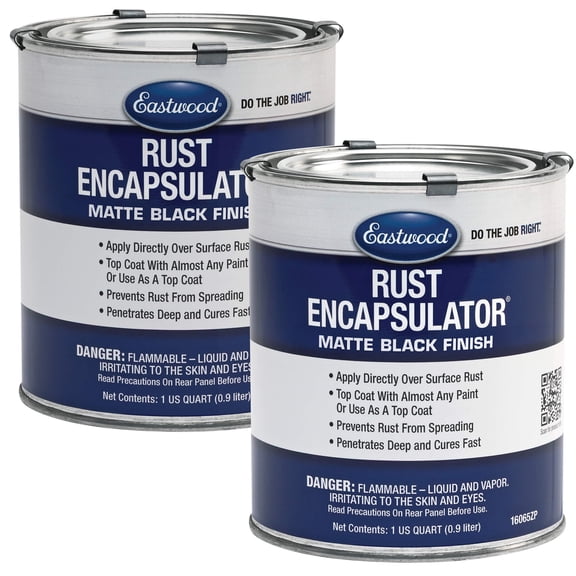 Eastwood Original Rust Encapsulator Durable UV Heat Resistance Rust Prevention Paint | Matte Black Quart | 2 Pack