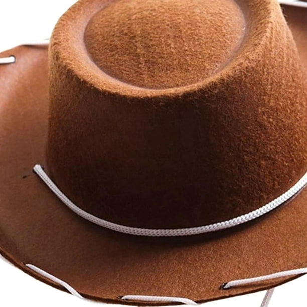 Felt Cowboy Hat Wide Brim Cowgirl Jazz Caps Unisex Adult Sun Hat Felt Hats  for Outdoor Party Favors Role Play Costume Clothes Accessories Brown 