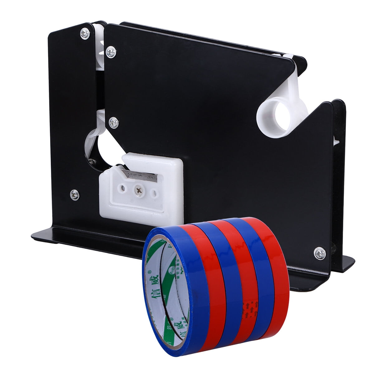 Metal Bag Neck Sealer Tape Dispenser With 6 Roll Tape 12mm for Shop Supermarket