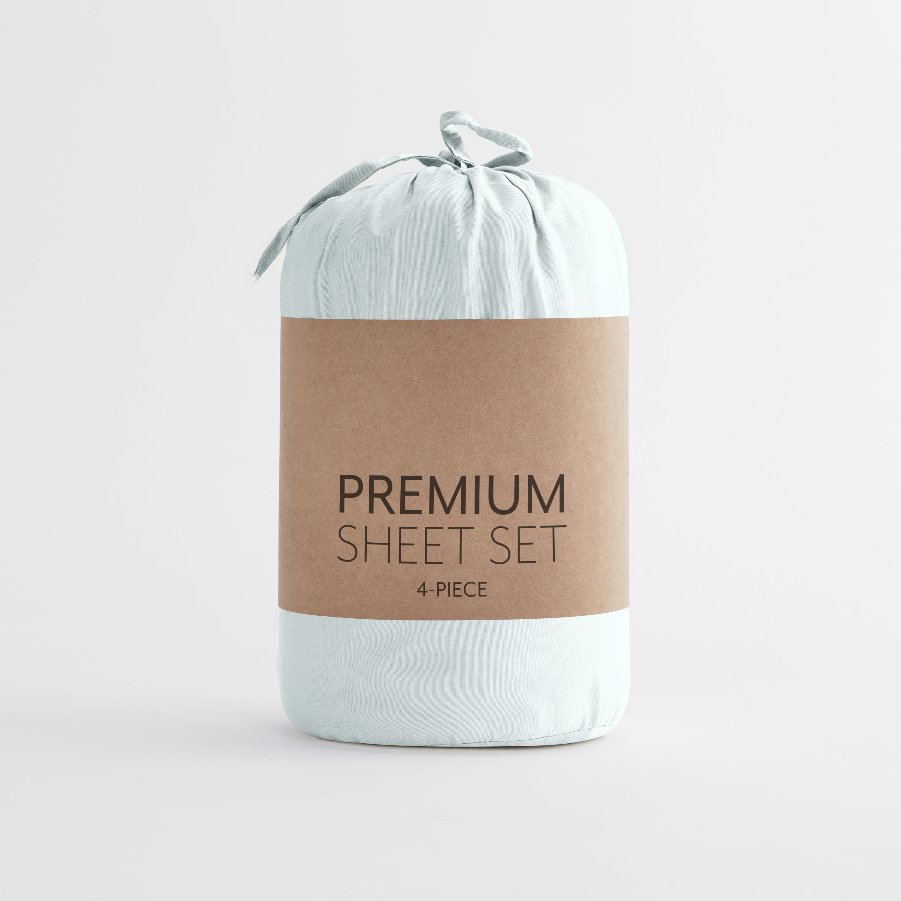 Noble Linens 4 Piece Solid Microfiber Bed Sheet Set, Mint, King