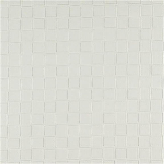 Designer Fabrics G655 54 in. Wide White- Basket Woven Upholstery Faux Leather