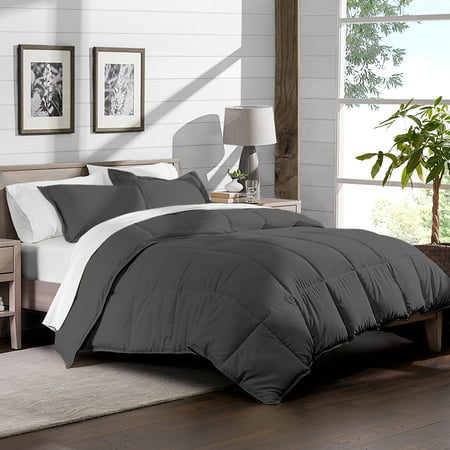 Ultra-Soft Premium 1800 Series Goose Down Alternative Comforter Set - Hypoallergenic - All Season - Plush Siliconized Fiberfill (Full/Queen -