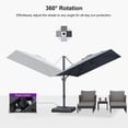 thumbnail image 4 of PURPLE LEAF OUTDOOR 8' × 8' Patio Cantilever Umbrella Outdoor Square Adjustable Offset Umbrellas with 360-degree Rotation and 8 Heavy Duty Metal Ribs for Garden Deck Pool Grey, 4 of 9