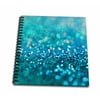 3dRose Sparkling Teal Blue Luxury Shine Girly Elegant Mermaid Glitter - Mini Notepad, 4 by 4-inch