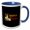 Blue/White, variant on 3drose, Cool Text Tequila, Tacos, Images of Drinks, Food, Flowers on Black, 15oz Mug