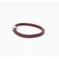 thumbnail image 3 of QQTDFG Unisex Men's Genuine Leather Stainless Steel Magnetic Clasp Bracelet Burgundy-18 - Tube Magnetic Silver, 3 of 5