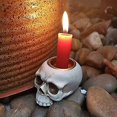 thumbnail image 2 of 1 Pack Skull Candle Holder Holder Halloween Home Party Decor Resin Theme, 2 of 4