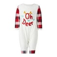 thumbnail image 1 of Family Casual Letter Printed Plaid Sleeve Cotton 2 Pieces Pajamas Set Daily Suit, 1 of 9